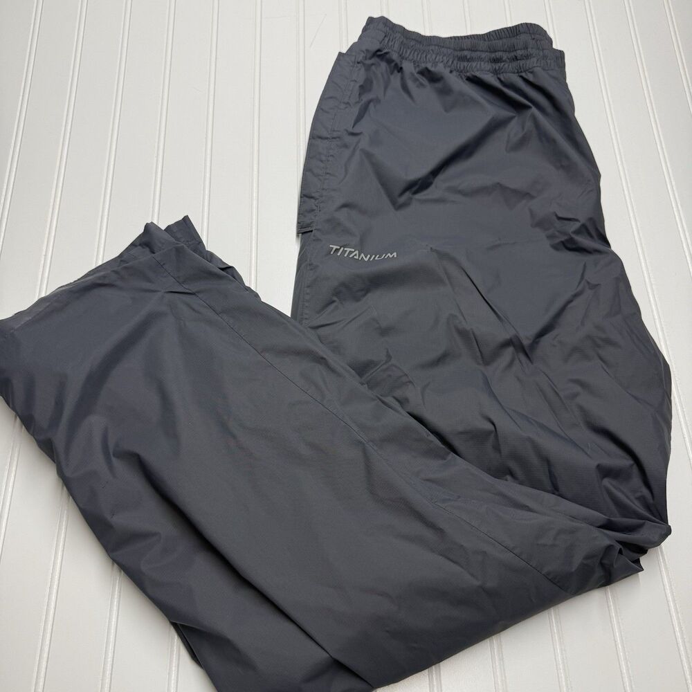 Columbia Titanium Pants Mens XXL Gray Nylon Lined Adjustable Ankle Windbreaker